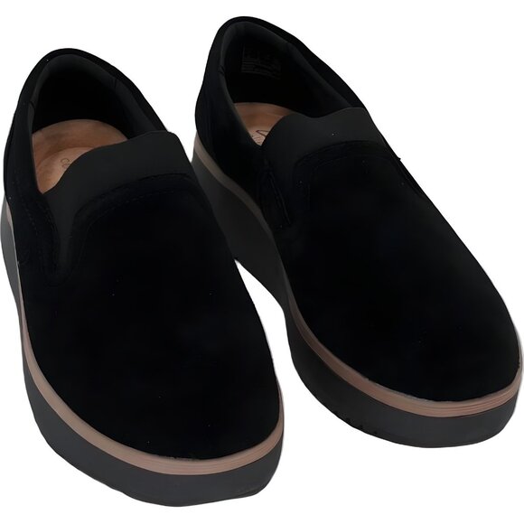 Clarks Zylah Sky Black Slip-On Platform Sneakers Women's US 7W - Picture 1 of 6